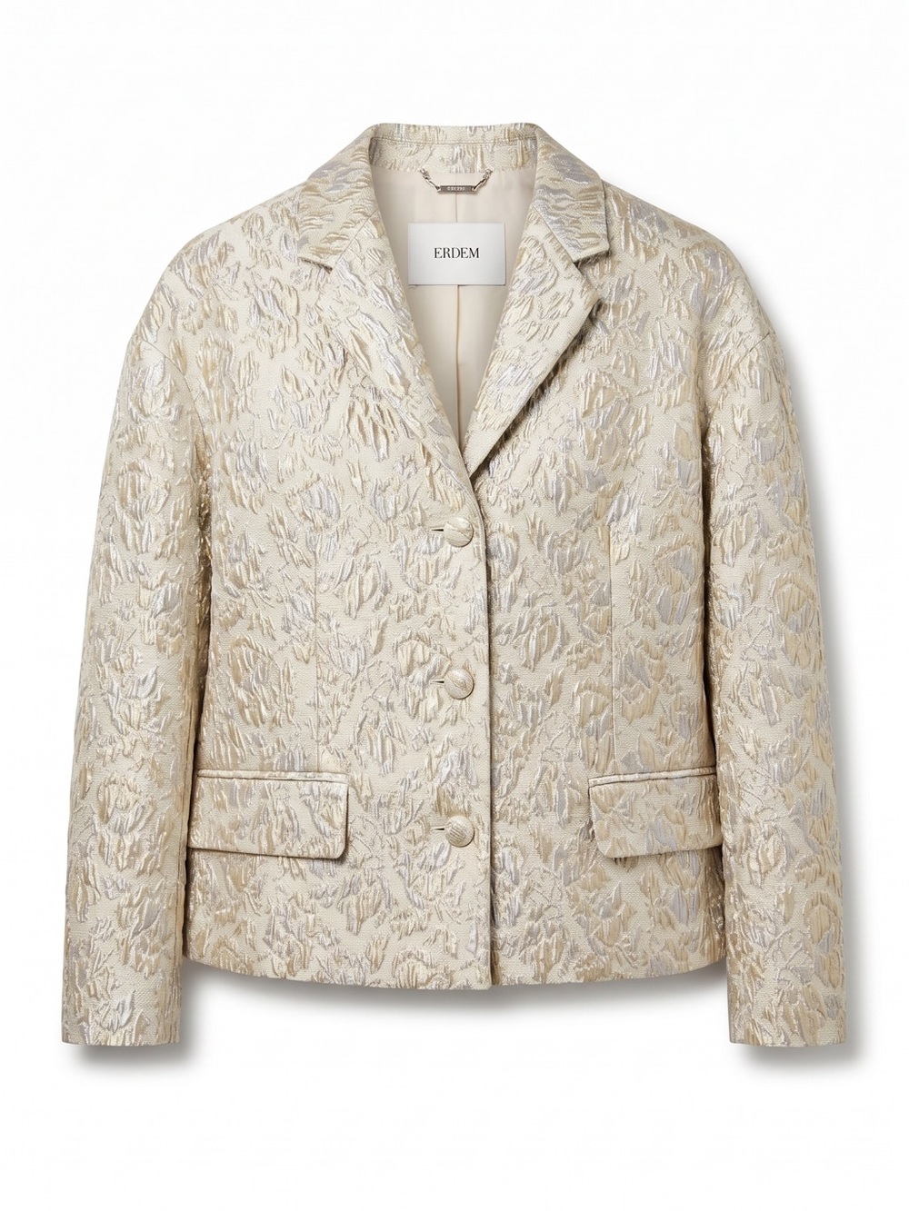 Erdem Brocade Gold 3/4 Cropped‎ Jacket NWT Size S